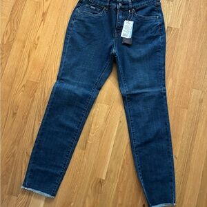 Classic Indigo Ankle Jeans French dressing ‘Christina’ push up